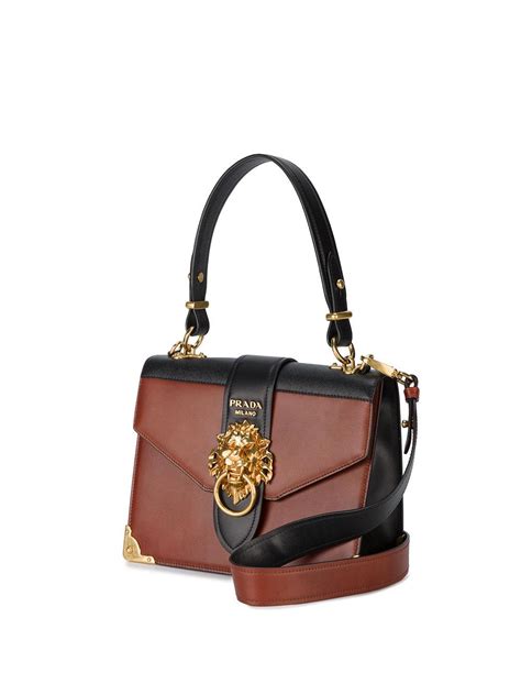 prada lion knocker bag|Prada animalier shoulder bag brown.